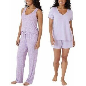 Eddie Bauer Lg 4-Piece Pajama Set Shirt Tank Top Shorts Pants Sleepwear Lounge